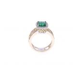 1.89ct Emerald VS2 Diamond 18k Two Tone Gold Ring