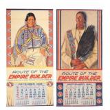 GNRR Winold Reiss "Empire Builder" Calendars (2)