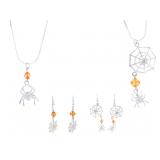 Artisan 18k GF Spider/ Spider Web Jewelry
