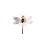 Navajo L.Yazzie Sterling Silver Jet Dragon Fly Pin