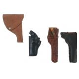 Leather Holsters Marked & Unmarked 20th C (4)