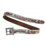 Leather Horse Belt w/ Silver Overlay Buckle