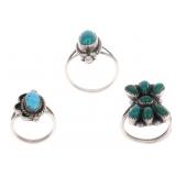 Navajo & Zuni Sterling Silver Turquoise Rings