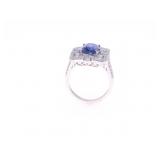 GIA 3.48ct Sapphire VS1 Diamond Platinum Ring
