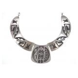 Old Hopi Sterling Silver Overlay Choker Necklace