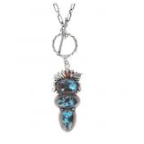 Amazing Large Navajo Turquoise Necklace - Signed