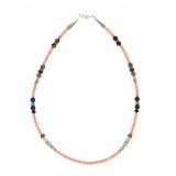 Navajo Sterling Silver Multi Stone Beaded Necklace