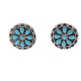 Navajo Ben Boyd Sterling Silver Turquoise Earrings