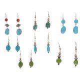 Navajo Sterling Silver Variety Turquoise Earrings