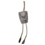 Hopi Braided Leather & Sterling & Copper Bolo Tie