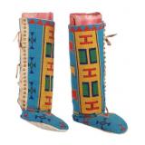 c1940- Assiniboine Fully Beaded High Top Moccasins