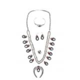 ca. 1960 Navajo Roy Vandever Squash Blossom Set