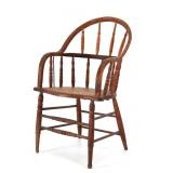 Antique Windsor Cane Seat Arm Chair