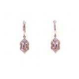 3.86ct Morganite VS2 Diamond 14k Two Tone Earrings