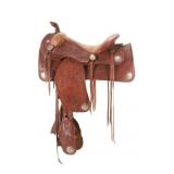 F.O. Baird Custom Western Leather Saddle 1950s