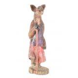 Folk Art Hand-Carved Wood Hiking Moose