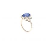 4.72ct Sapphire VS2 Diamond 14k Yellow Gold Ring