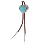 Navajo C.C. Tsosie Sterling Silver Turquoise Bolo