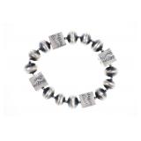 Navajo Sterling Silver Cube & Pearl Bracelet