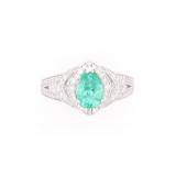 GIA Colombian Emerald VS2 Diamond Platinum Ring