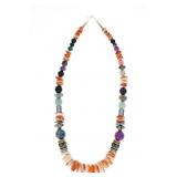 Navajo Singer Sterling Silver Multistone Necklace