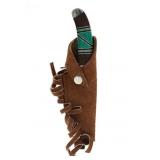 Trailing Point Knife W/ Turquoise Inlay Handle