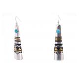 Navajo T&R Singer Sterling Silver 12k GF Earrings