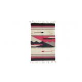 Oaxaca Zapotec Banded Mountain Step Rug c. 1960's