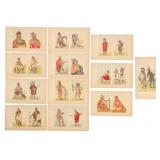 George Catlin Hand Tinted Etchings 19th C. (12)