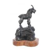 Signed Gary Schildt Bronze Mountain Goat Sculpture