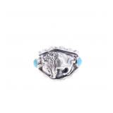 Navajo Sterling Silver & Turquoise Buffalo Ring