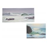 Original Signed Paul Krapf Oil On Board Seascapes