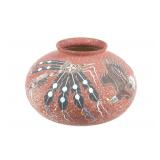 Sioux Richard Underbaggage Polychrome Pottery Bowl