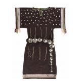 19th-C. Plains Cowrie Shell Dress w/ Concho Belt