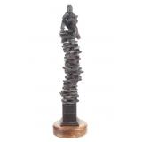 Alan Cottrill (Born 1952) 'Boy on Books' Bronze