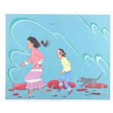 ca. 1974 Clay Att Signed Gouache Native American
