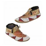 c. 1870 Sioux Pictorial Quilled & Beaded Moccasins