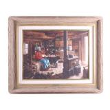 Signed K.W. Moore, Sr. 'The Visitor' Oil on Canvas