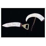 Carved Elephants Boar Tusk Bottle Openers (2)