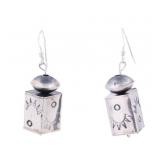 Navajo Tysha Aparicio Sterling Silver Box Earrings