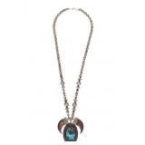 Navajo Sterling Silver Pearl & Bear Claw Necklace