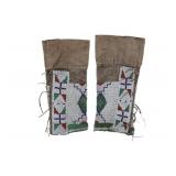 ca. 1870 Cheyenne Beaded Buffalo Hide Leggings
