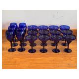 Pier 1 Imports Cobalt Blue Margarita/ Wine Glasses