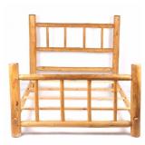 Rustic Pine Log Queen Size Bed Frame