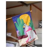 Vintage-Style Southwestern Applique House Flag