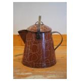Ca. 1940's Chuck Wagon Squiggle Cowboy Coffee Pot