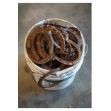 Bucket of Reclaimed Ranch Horseshoes