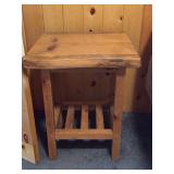 Rustic Log Slab End Table Occasional Table