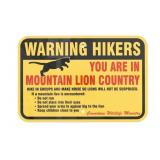 Mountain Lion Warning Sign from Canada