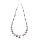 Navajo Graduated Sterling Beaded Necklace c.1930